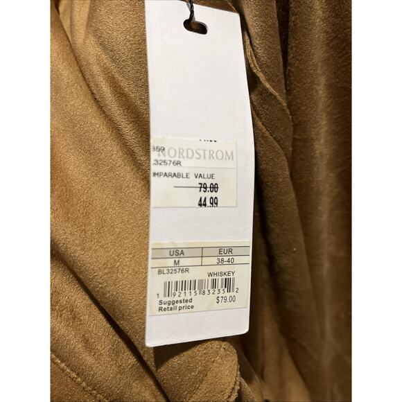 BB Dakota by Steve Madden Open Front Jacket Size M Faux Suede Brown Tan Soft NWT - Picture 10 of 10
